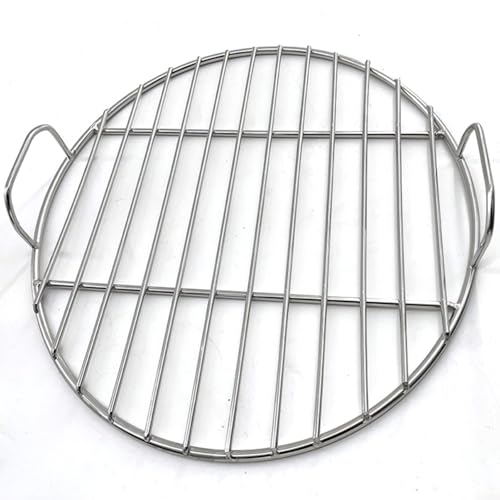 Fauhapyway Rundes Edelstahl-Grillnetz, Camping-Grillgitter, mit Griff, für Picknick, Gartenparty im Freien, 35 cm Fauhapyway Rundes Edelstahl-Grillnetz, Camping-Grillgitter, mit Griff, für Picknick, Gartenparty im Freien, 35 cm von Fauhapyway
