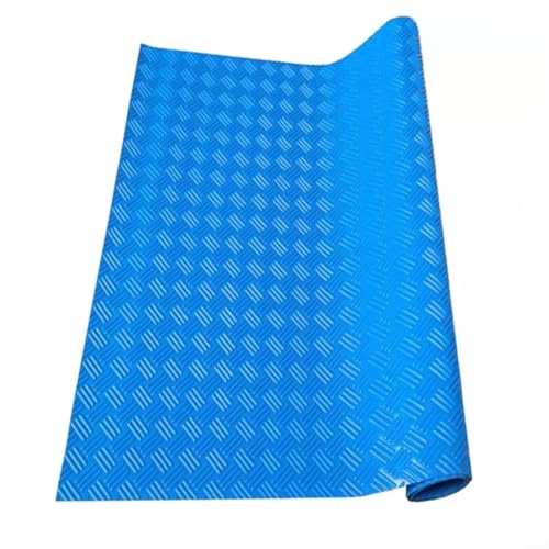 Fauhapyway Rutschfeste Schwimmbadleitermatte, Sicherheits-Schutzmatte, PVC-Pool-Eingangsmatte für Schwimmbad-Treppen, blaue Poolleitermatte (90 x 60 cm) von Fauhapyway