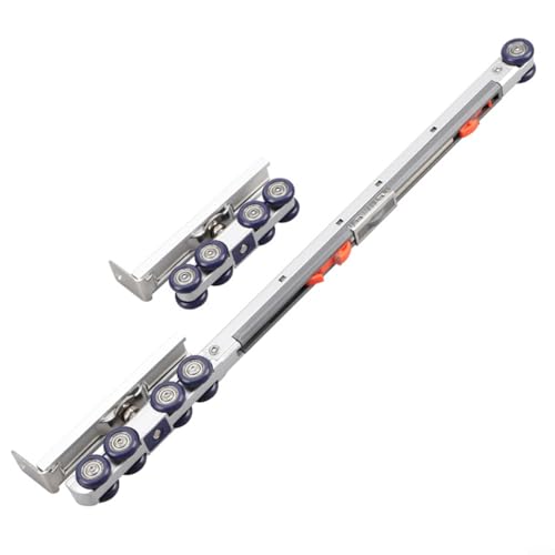 Fauhapyway Schiebetür-Hardware-Kit mit 4/8 Rädern, Zinklegierung, Hängeschienensystem mit Puffer für Holztüren bis zu 100 kg (4 Räder - 60 kg) von Fauhapyway