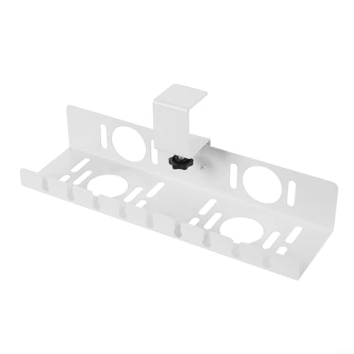 Fauhapyway Schreibtisch-Kabel-Management-Tablett unter Organizer, verdickter Karbonstahl für keine Stanz-Installation, platzsparende Aufbewahrungslösung (weiß) von Fauhapyway