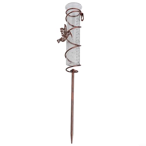 Fauhapyway Schwebender Regenmesser aus Glas für Garten Outdoor Landschaften Kolibri Design Rasen Hof Dekoration Wetter Messwerkzeug Transparent von Fauhapyway