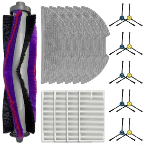 Fauhapyway Staubsauger-Ersatz-Set mit Hauptseitenbürste, Staubsauger-Ersatzfilter für M9 Eureka Nere10s E10S Obode A8(B) von Fauhapyway