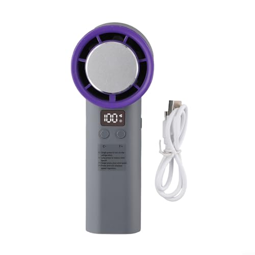 Fauhapyway Tragbare Hand Fan Batteriebetriebene Persönliche Lüfter mit digitalem Display Bildschirm für den Sommer für den Heimgebrauch (lila) von Fauhapyway