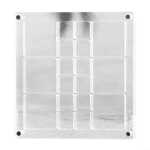 Fauhapyway Transparente Acryl-Aufbewahrungsbox, mit mehreren Fächern, Gitter-Design für Mini-Muscheln, Seestern-Kollektion, Heimdekoration (A) von Fauhapyway
