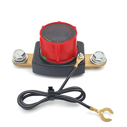 Fauhapyway Trennschalter Batterie mit LED-Voltmeter-Anzeige 12 V-300 A Messing schwer entflammbar Nylon Hauptstrom-Trennschalter (A) von Fauhapyway