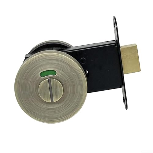 Fauhapyway Türschloss rot grün Indikator Zinklegierung Privatsphäre für Badezimmer Schlafzimmer Hotel mit Belegung komplettes Zubehör (grüne Bronze) von Fauhapyway