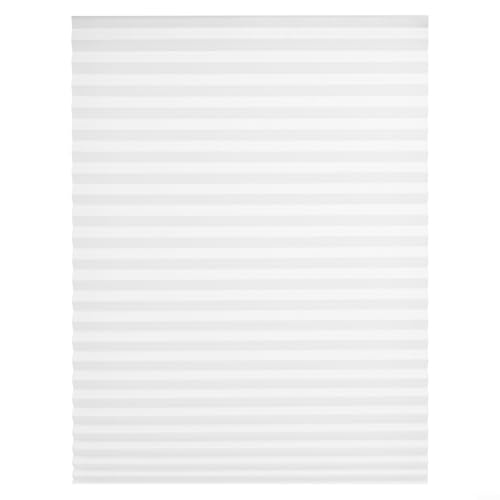 Fauhapyway Verdunkelungsvorhang Selbstklebend Plissee Vorhänge Vlies Jalousien Verstellbare Höhe Anpassbare Größe für Fenster Zuhause (Weiß 60x150cm) von Fauhapyway
