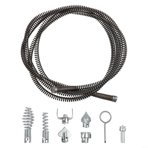 Für elektrische Rohrreinigungswerkzeug mit Spiraldesign, Sechs Schneidköpfe für effiziente Verstopfungsentfernung in Abfluss-Systemen (A) von Fauhapyway
