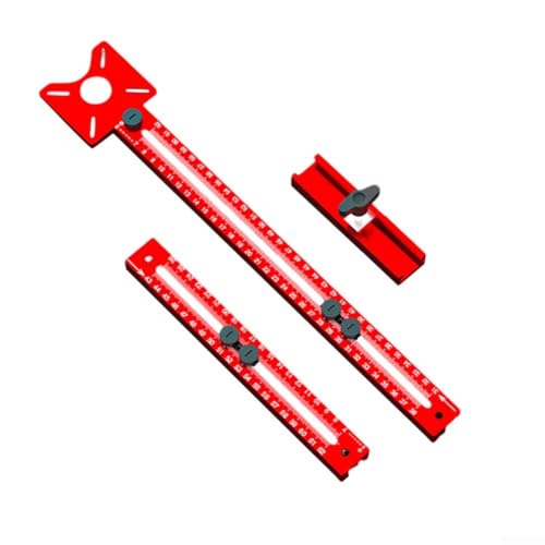 Gewinde-Identifier Gauge Metrisches imperiales Messwerkzeug 28 Gewinde Mutter Schraube Aluminiumlegierung Gewindesteigungslehre Schraubengrößenmessgerät 200 x 200 x 5 mm rot (D) von Fauhapyway