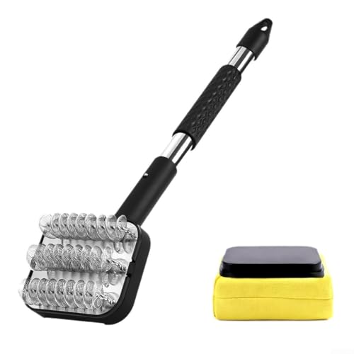 Grillbürsten-Set mit ergonomischem Griff, austauschbare Köpfe, hitzebeständiges Material, spülmaschinenfest, praktische Aufbewahrung zum Aufhängen (ein Set) von Fauhapyway