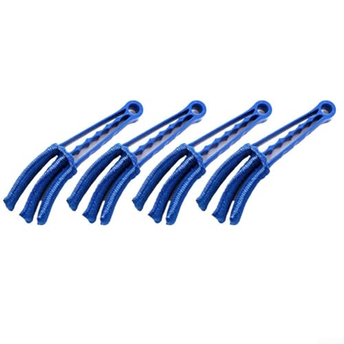Jalousien-Reiniger aus Mikrofaser mit ergonomischem Griff mit 3 Zinken, waschbarer Bürste für Nass- und Trockenreinigung von Haushalts- und Autofensterrollos (blau) von Fauhapyway
