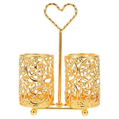 Küchenutensilienregal aus Metall mit 2 Fächern für Besteck, Löffel und Spatel, um den Kochbereich sauber zu halten Küchenutensilienregal aus Metall mit 2 Fächern für Besteck, Löffel und Spatel, um den Kochbereich sauber zu halten von Fauhapyway