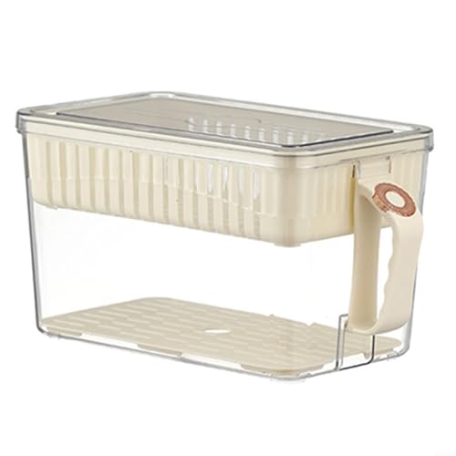 Kühlschrank-Ablaufkorb mit klarem Design, für Obst und Gemüse Aufbewahrung (Weiß L) von Fauhapyway