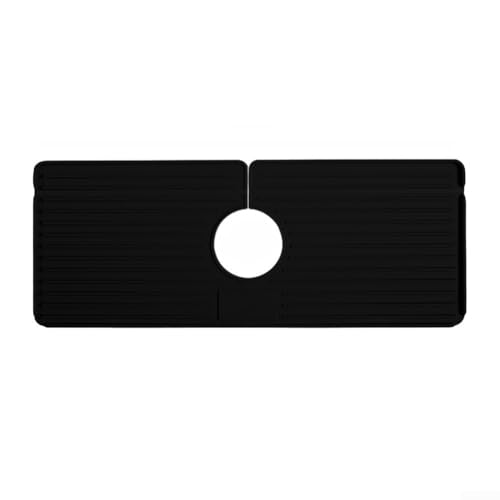 Leicht zu pflegendes, wasserdichtes Silikon-Ablauf-Pad zum trockenen Halten von Wasserhähnen im Küchen- oder Badezimmerbereich (schwarz) von Fauhapyway