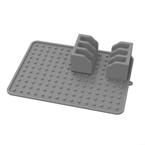 Leicht zu reinigendes Silikon-Abflusspad zum Schutz von Oberflächen beim effizienten Abtropfen von Geschirr (grau) von Fauhapyway