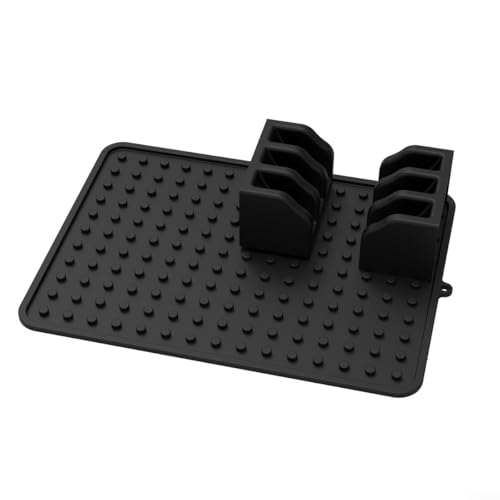 Leicht zu reinigendes Silikon-Abflusspad zum Schutz von Oberflächen beim effizienten Abtropfen von Geschirr (schwarz) von Fauhapyway