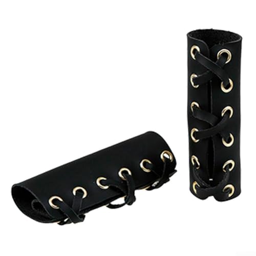 Lenkerabdeckung aus Leder für Elektroroller und E-Bike, entworfen für 22 mm Durchmesser, Retro-Stil, bequem und rutschfest (schwarz) von Fauhapyway