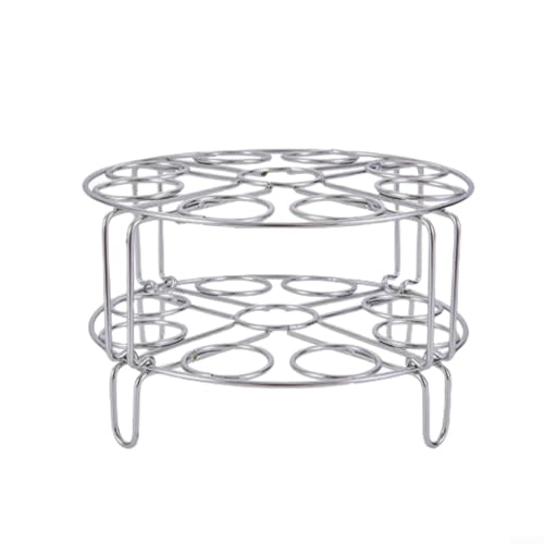 Multifunktionale 304 Edelstahl für Eier-Dampfgarer, stapelbare Halter zum Kochen (9 Löcher, 2 Stück) von Fauhapyway