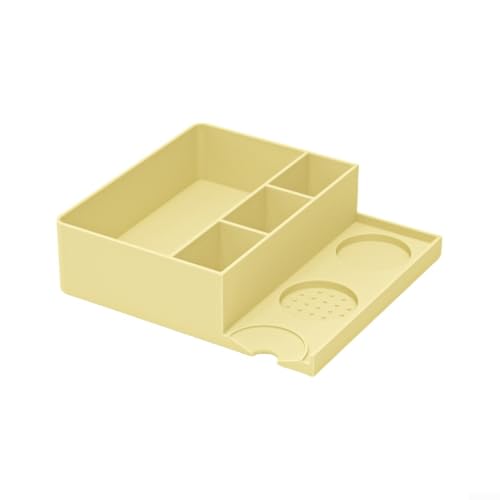 Multifunktionales Kaffee-Tamp-Matte und Klopfbox-Set, rutschfestes Silikon-Design für verbessertes Brüherlebnis (gelb) von Fauhapyway