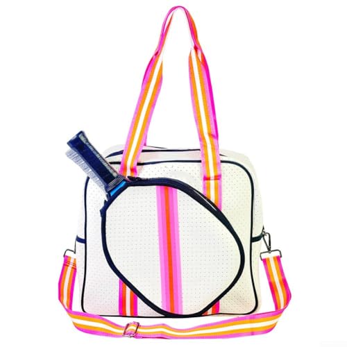 Pickleball Paddeltasche mit reichlich Stauraum und verstellbarem Tragegurt (Rosa) von Fauhapyway