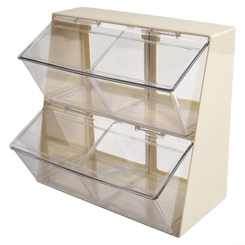 Platzsparender, doppellagiger Organizer für effiziente Aufbewahrung von Getränken auf Ihrem Couchtisch (weiß) von Fauhapyway