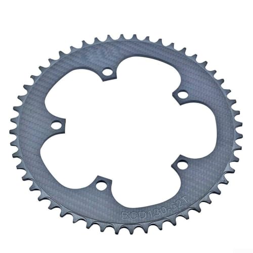 Präzisionsgefertigtes Kohlefaser-Einzel-Kettenblatt, zuverlässige Leistung mit einem Standard BCD130 und fünf Bolzen (52T) von Fauhapyway