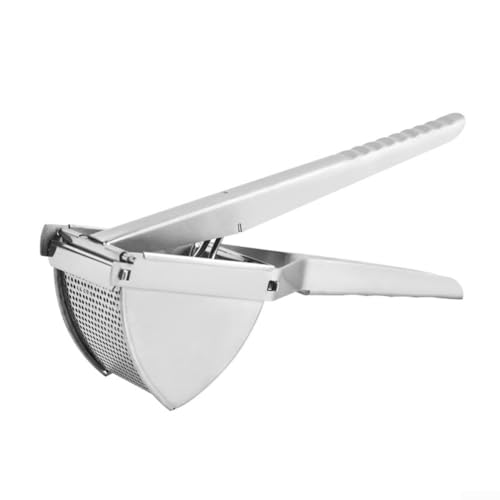 Robuste Kartoffelpresse aus Edelstahl mit großem Fassungsvermögen und rutschfestem Griff, entworfen für effizientes Zerkleinern von Kartoffeln, Gemüse und Obst von Fauhapyway