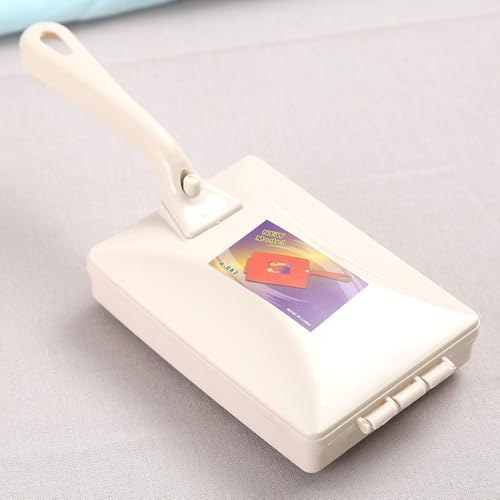 Rollbürste Handkehrer für Teppich und Sofa Krümelentfernung, verwendet Doppelbürsten, um Staub und Krümel effizient zu reinigen, Druckknopfbehälter für einfache Entsorgung (Beige) von Fauhapyway