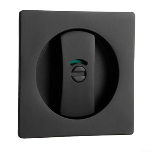 Schiebetürschloss mit integriertem Haken aus Zinklegierung für Badezimmer (schwarz) von Fauhapyway