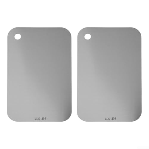 Schneidebretter aus Edelstahl für die Küche, doppelseitig, für Obst, Gemüse und Fleisch, leicht zu reinigen (24 x 15 cm) von Fauhapyway