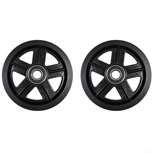 Set mit 2 Schiebetür-Riemenscheiben mit Nylon-Aufhängeschienen für Kleiderschränke und Holztüren, bietet reibungsloses und stabiles Gleiten (schwarz) von Fauhapyway