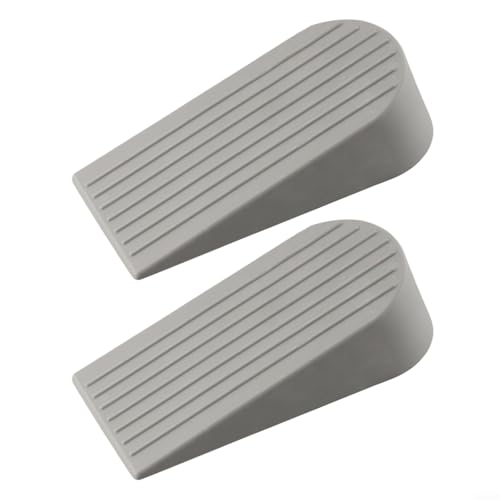 Set mit 2 robusten TPR-Türstoppern mit rutschfester Unterseite, entworfen, um Türen bewegungslos zu halten und starke Traktion auf jedem Boden zu bieten (grau) von Fauhapyway