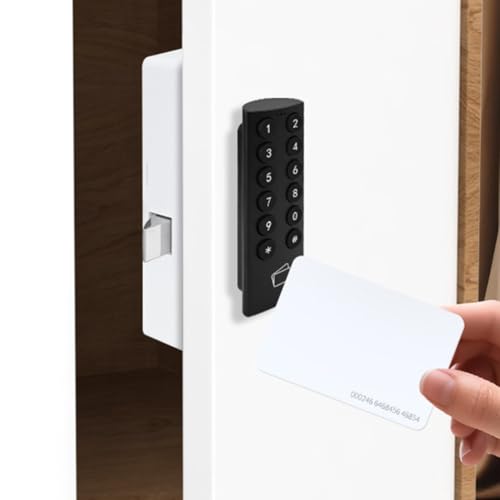 Sicheres schlüsselloses Schubladenschloss mit Karten- und Passwortfunktion für Schränke und Kleiderschränke (Einzeltür-Schwarz) von Fauhapyway
