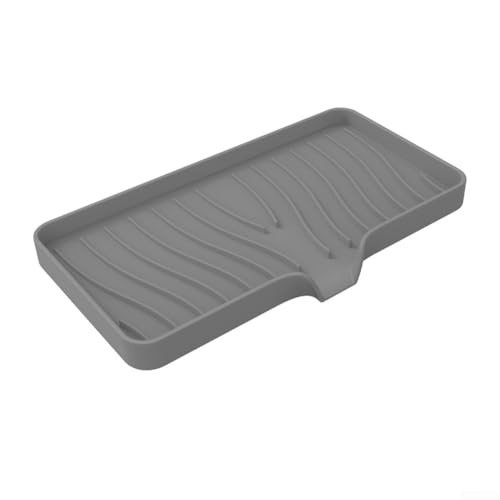 Silikon-Abtropfmatte für Küchenspüle mit Ablauflippe, hilft Ihren Platz organisiert und von Wasseransammlung zu halten (grau) von Fauhapyway