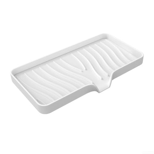 Silikon-Abtropfmatte für Küchenspüle mit Ablauflippe, hilft Ihren Platz organisiert und von Wasseransammlung zu halten (weiß) von Fauhapyway