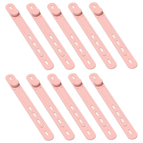 Silikonbinder zur Kabelaufbewahrung, verstellbar und elastisch mit sicherer Schnalle, wiederverwendbar für die Organisation von Kopfhörerkabeln, Datenkabeln und anderen Kabeln (rosa) von Fauhapyway