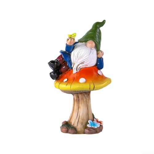 Skurriles Pilz-Ornament für Gartenzwerg-Liebhaber, einzigartige Harzdekoration für Innenhof und Außenbereiche (B) von Fauhapyway