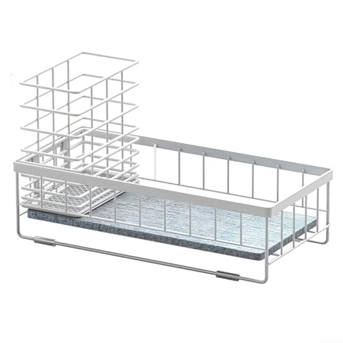 Smart Storage Solution Spülbeckenhalter mit Kieselgur für schnelles Trocknen und zuverlässige Organisation (weiß) von Fauhapyway