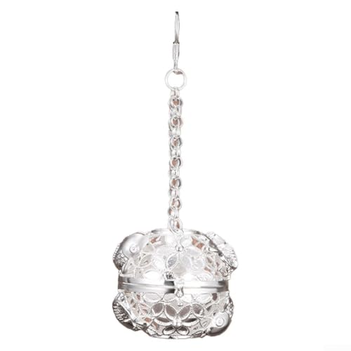 Stilvolle Messing-Aromatherapie-Kugel, hohles Design für Duftöle und Räucherstäbchen zu Hause oder im Auto (Silber) von Fauhapyway