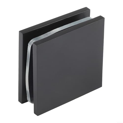 Stilvolle Messingklemme für 8 x 12 mm gehärtetes Glas, perfekt für sichere Badezimmerpaneelinstallationen (schwarz) von Fauhapyway