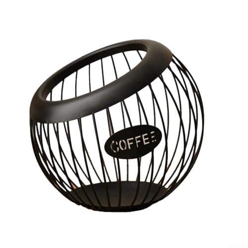 Stilvoller Kaffeekapselhalter, platzsparender Organizer für Kaffee, Obst und andere Gegenstände (schwarz) von Fauhapyway
