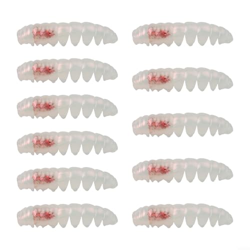 TPR schwimmender weicher Köder für schlechte Wurm, perfekt zum Fangen von Barsch und Forelle, 11 Angelköder (rosa) von Fauhapyway