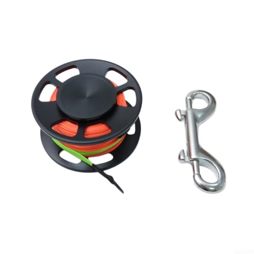 Tauchrolle 30,5 m Fingerspule, 90 mm SS316 Karabinerhaken, Aluminiumlegierung für optimale Leistung (schwarz) von Fauhapyway