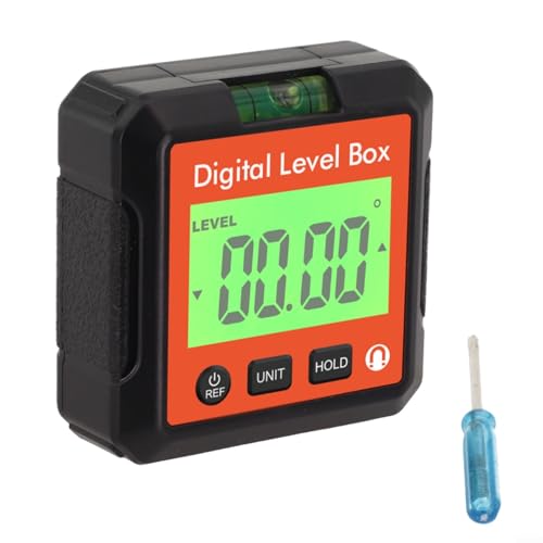 Tragbarer digitaler Winkelmesser Neigungsmesser mit LCD-Display Magnetfuß 4x90° Reichweite für Präzisionsmessung in der Holzbearbeitung Automotive(E) von Fauhapyway