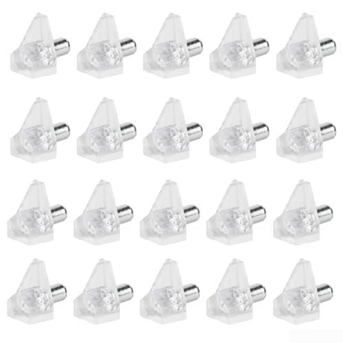 Transparente Schrank-Trennwandregalstifte unterstützen Holzschrankbretter und Regale, entworfen mit Kunststoff- und Metallmaterialien, 200 Stück für stabile Möbelmontage von Fauhapyway