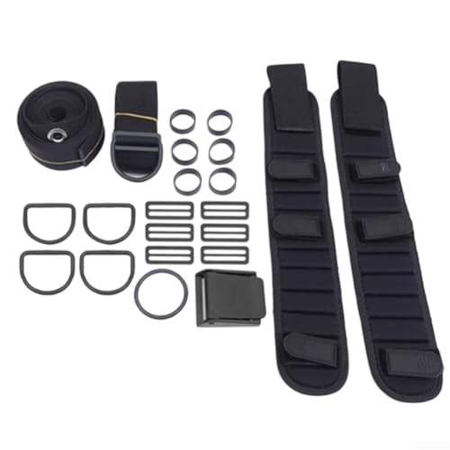 Verstellbares Backplate Kit für Tauchen mit komfortabler Polsterung und zuverlässigen Befestigungslösungen für Ausrüstung (schwarz) von Fauhapyway