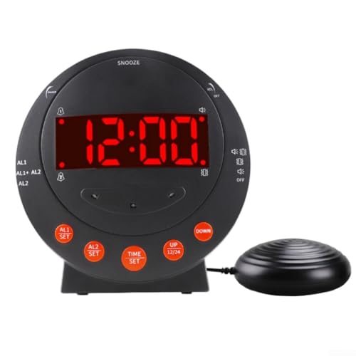 Vibrationswecker für ältere Menschen mit Erinnerung an eingehende Anrufe, Dual-Alarmeinstellungen, einstellbare Schlummerdauer, mehrere Alarm-Kontrollleuchten und USB-Ausgangsanschlüsse Vibrationswecker für ältere Menschen mit Erinnerung an eingehende Anrufe, Dual-Alarmeinstellungen, einstellbare Schlummerdauer, mehrere Alarm-Kontrollleuchten und USB-Ausgangsanschlüsse von Fauhapyway