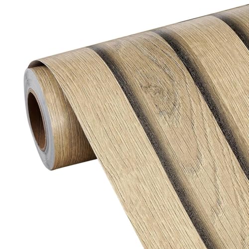 Wandaufkleber mit Holzpaneel-Effekt, realistisches 3D-Design für Heimdekoration (C) von Fauhapyway