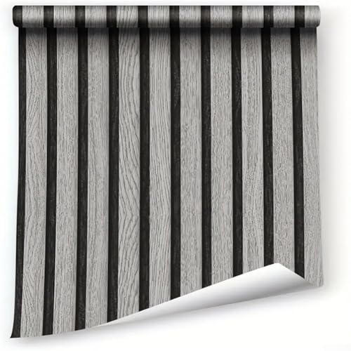 Wandaufkleber mit Holzpaneel-Effekt, realistisches 3D-Design für Heimdekoration (D) von Fauhapyway
