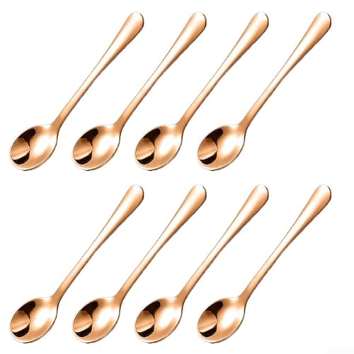 Winzige Löffel in einer praktischen Packung mit 8 Stück aus Edelstahl (Roségold) von Fauhapyway